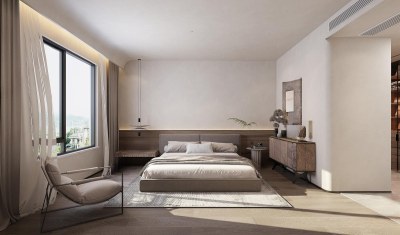 侘寂风卧室3D模型下载